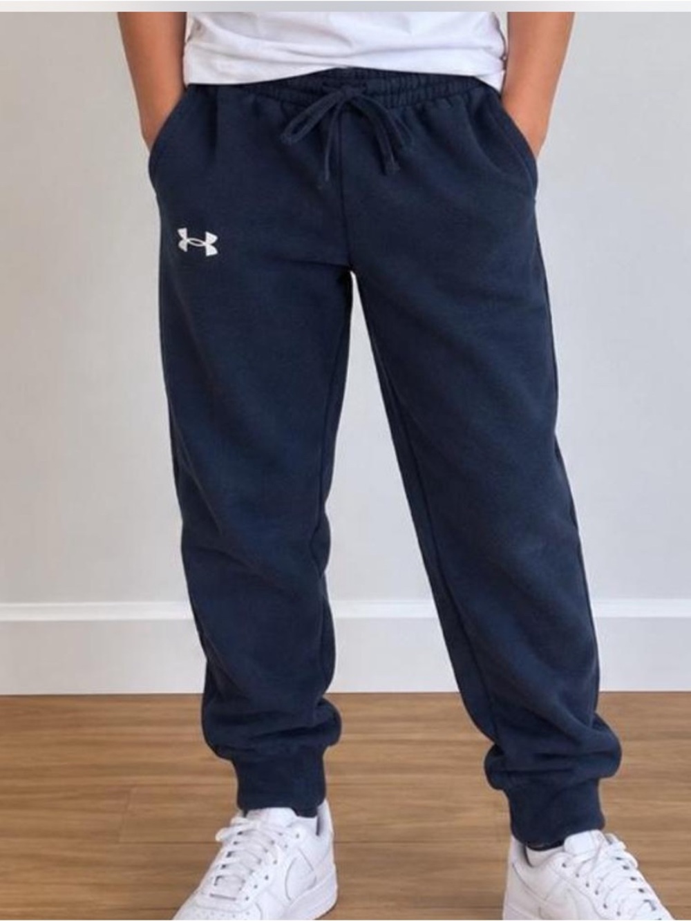 Under Armour Kids Navy Jogger Sweatpants with Logo